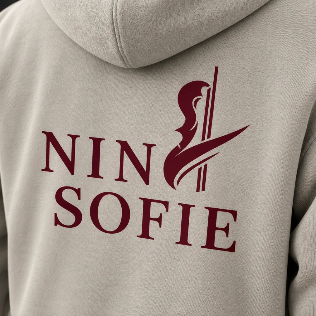 NINA SOFIE Hoodie – Sand · Front & Back Logo