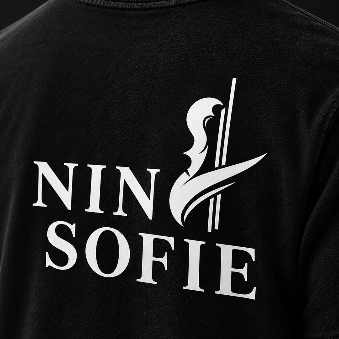 NINA SOFIE T-Shirt – Black · Front & Back Logo
