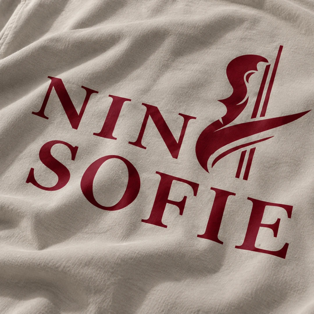 NINA SOFIE T-Shirt – Sand · Front & Back Logo