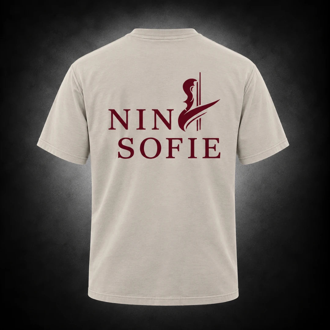 NINA SOFIE T-Shirt – Sand · Front & Back Logo